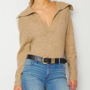 WHBM Luxury Collared V-Neck Sweater